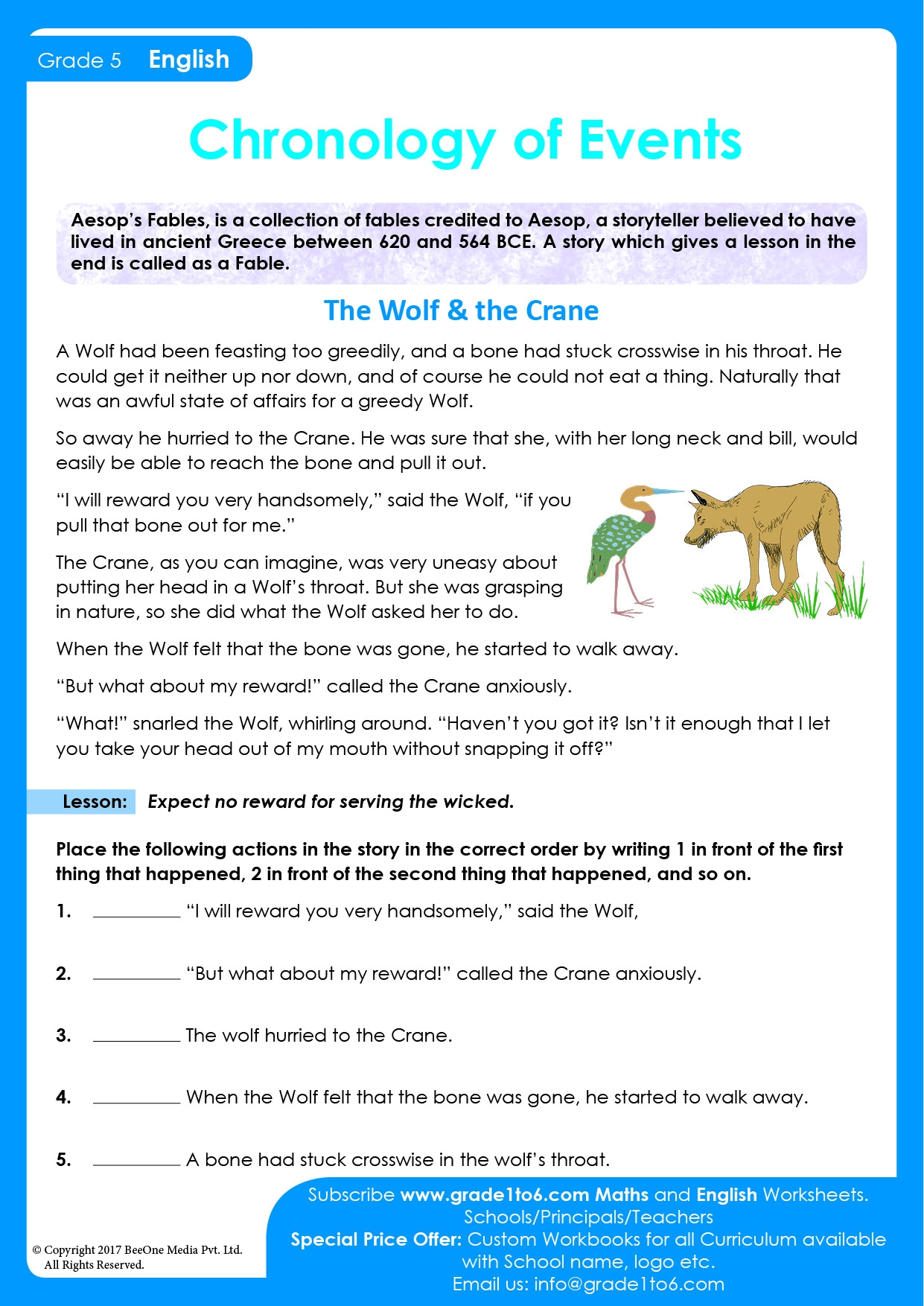 Sequence Reading Comprehension Worksheets
