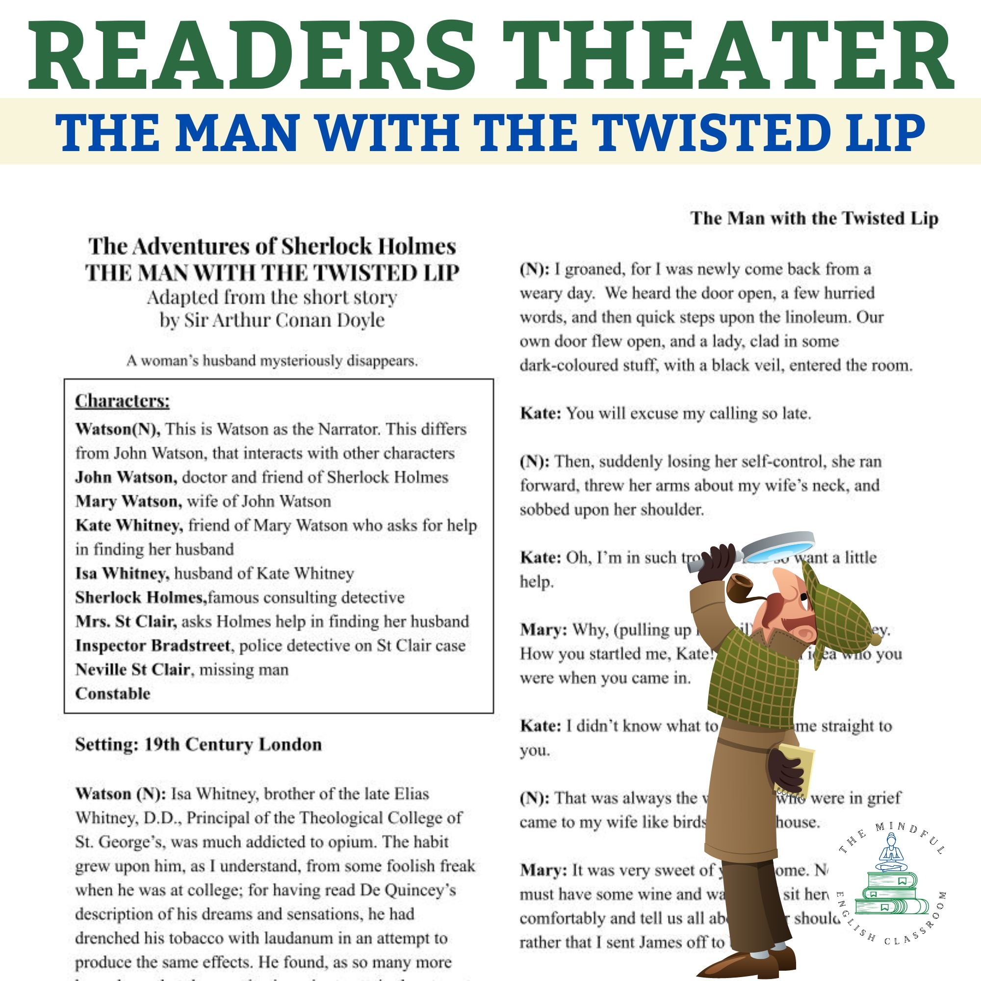 Sherlock Holmes The Man With The Twisted Lip Reader s Theater Script And Questions