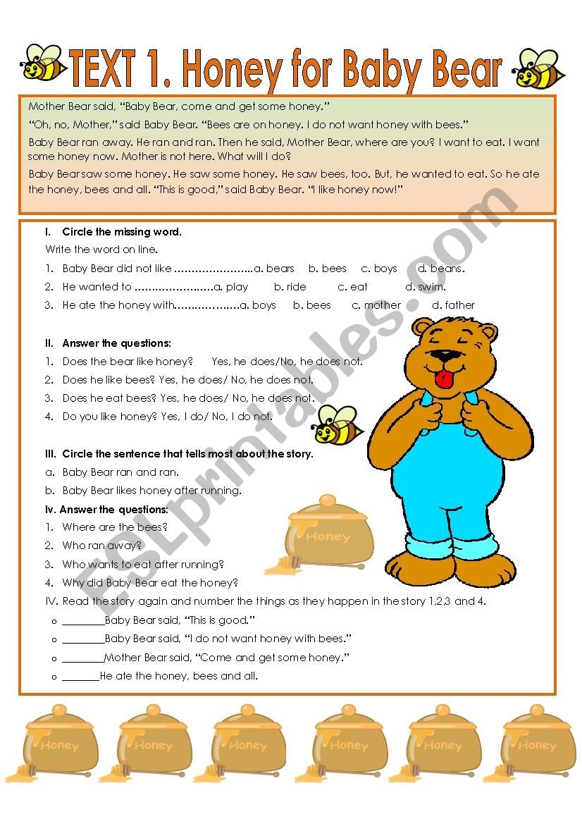 Short Reading Comprehension Worksheets