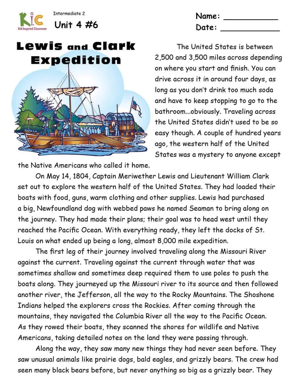 Reading Comprehension Worksheets Esl Intermediate
