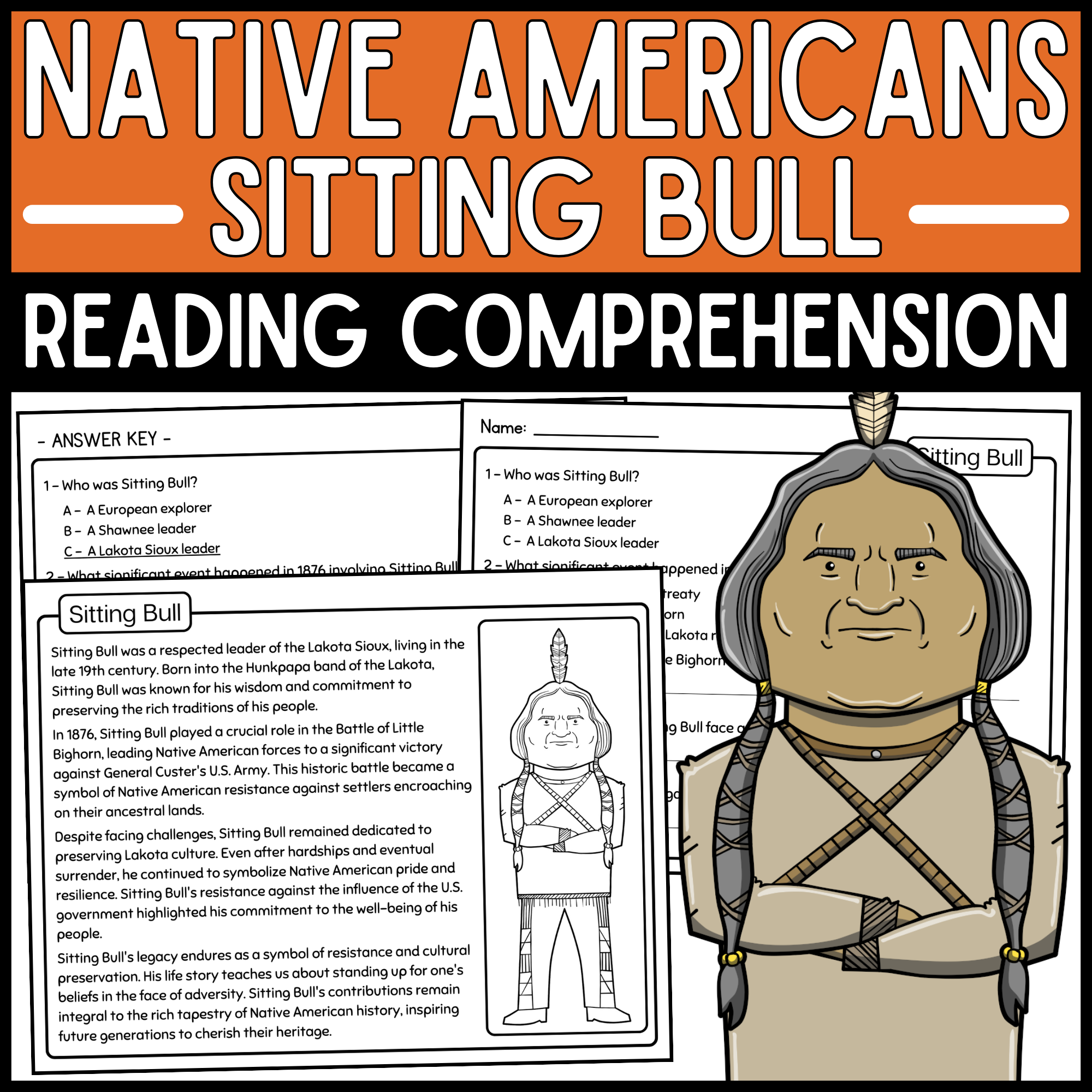 Free Reading Comprehension Worksheet Lakota Indians