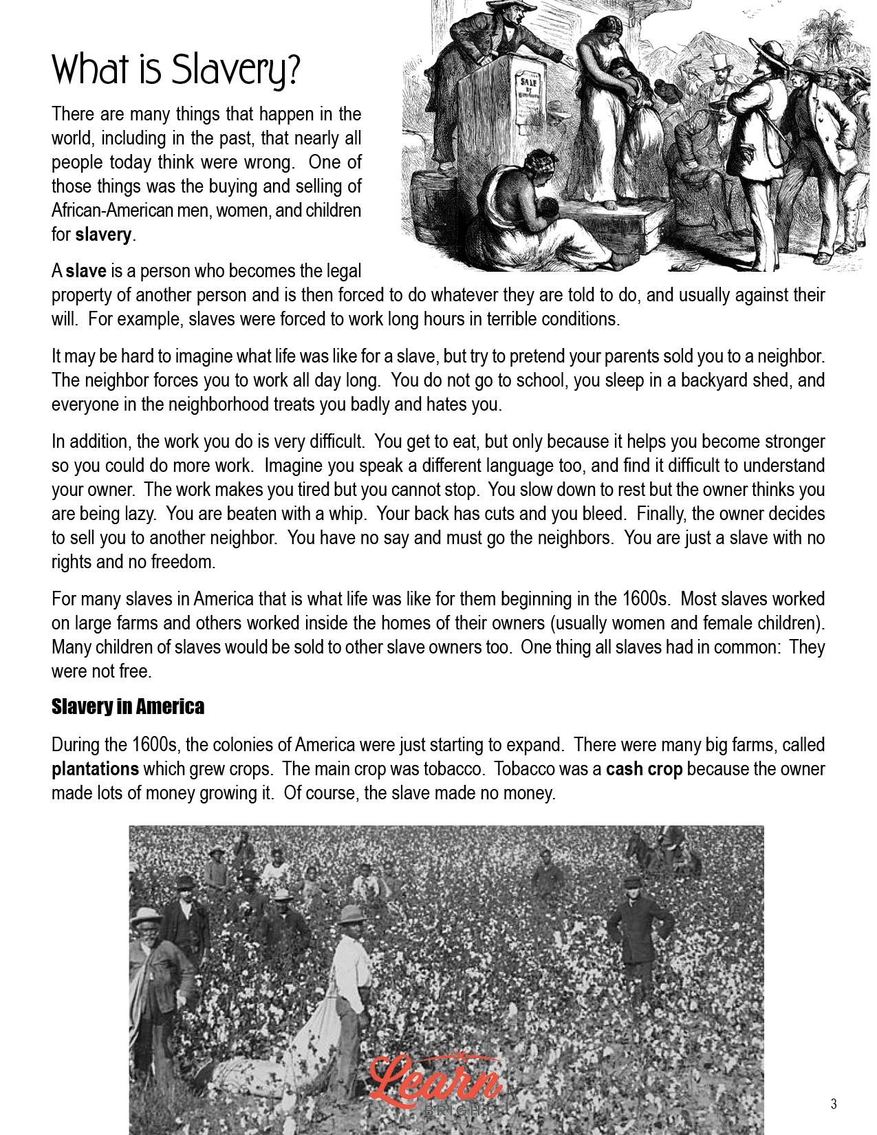 Slavery Reading Comprehension Exercises By Kanjana Williams Issuu Worksheets Library