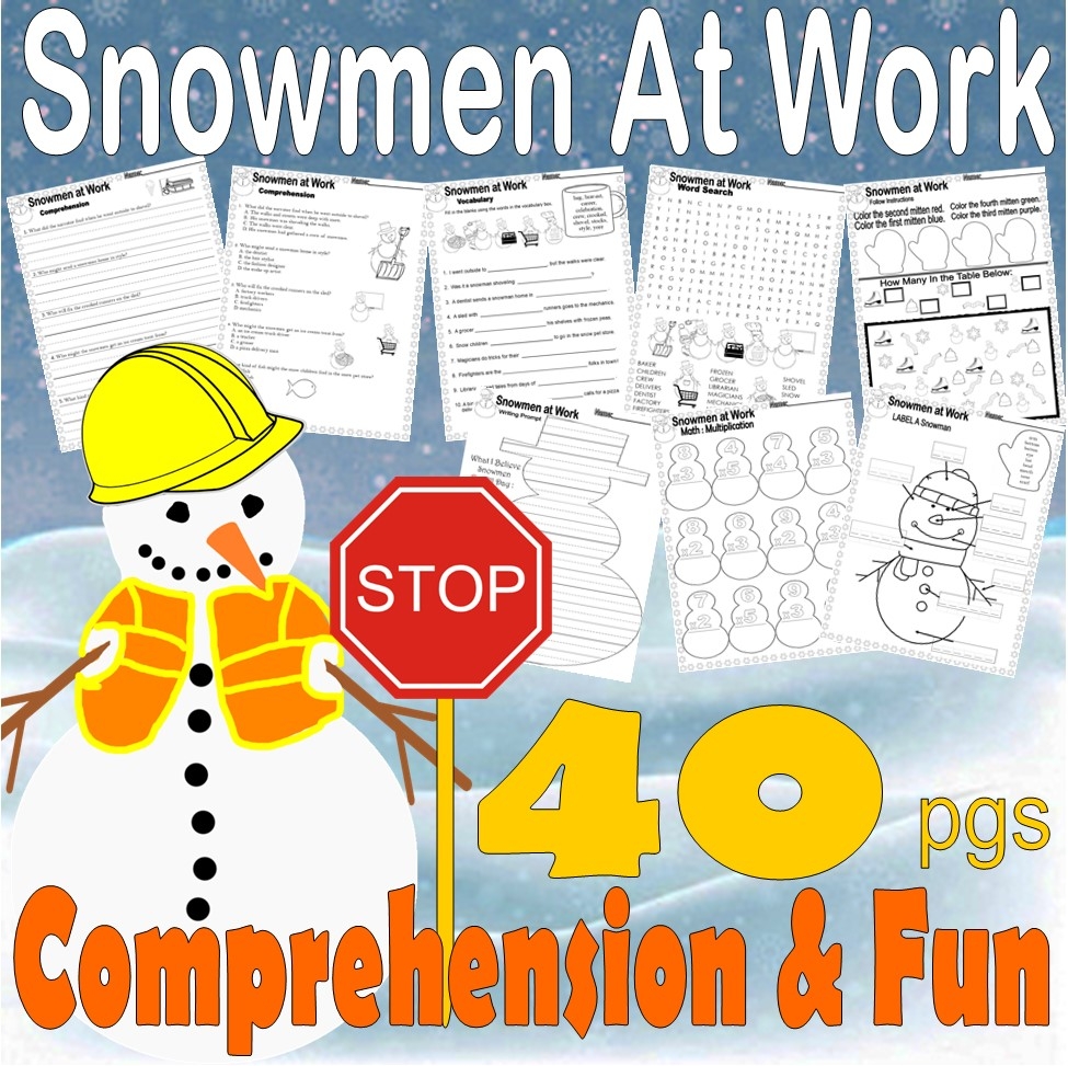 Snowmen At Work Winter Book Study Companion Reading Comprehension 