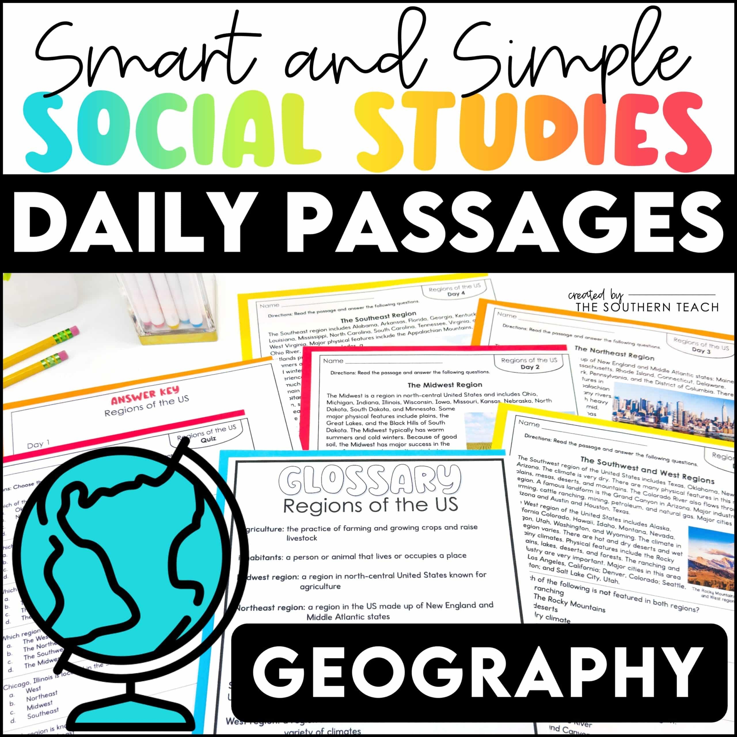 Social Studies Geography Unit Worksheets U0026 Daily Passages Reading Comprehension