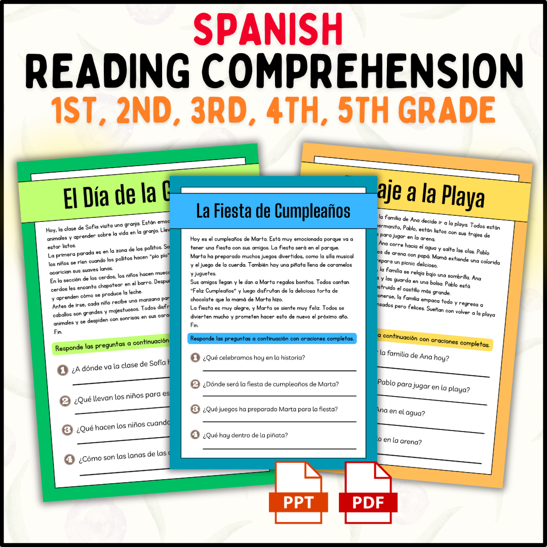 Spanish Reading Comprehension Passages 1st 2nd 3rd 4th 5th Grade Made By Teachers Spanish Reading Comprehension Passages 1st 2nd 3rd 4th 5th Grade Made By Teachers