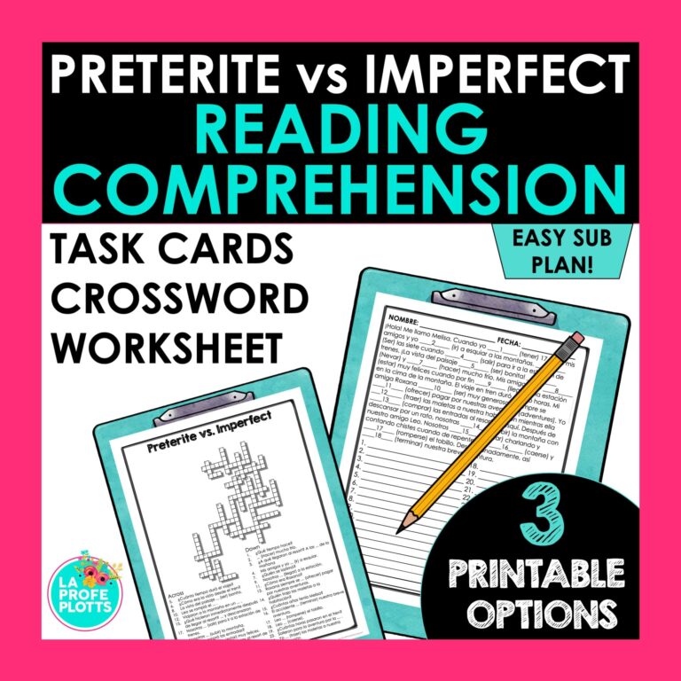 Spanish Sub Plans Preterite Vs Imperfect Reading Comprehension Activities La Profe Plotts