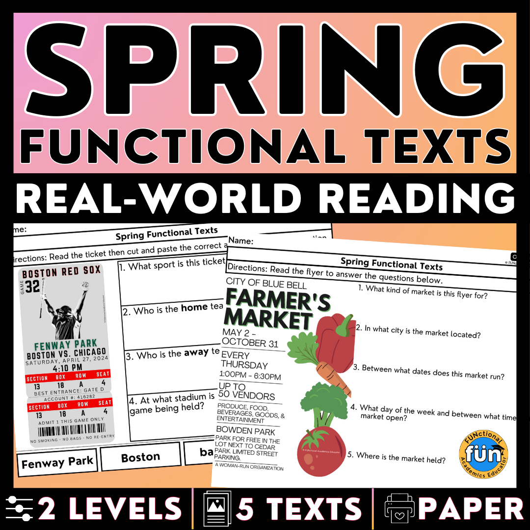 Spring Funtional Texts Real World Reading U0026 Comprehension Worksheets Made By Teachers