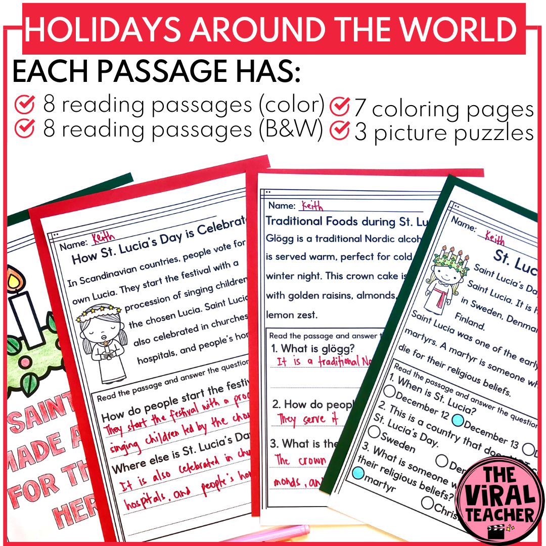 St Lucia s Day Reading Comprehension Worksheets And Google Slides Activity Made By Teachers