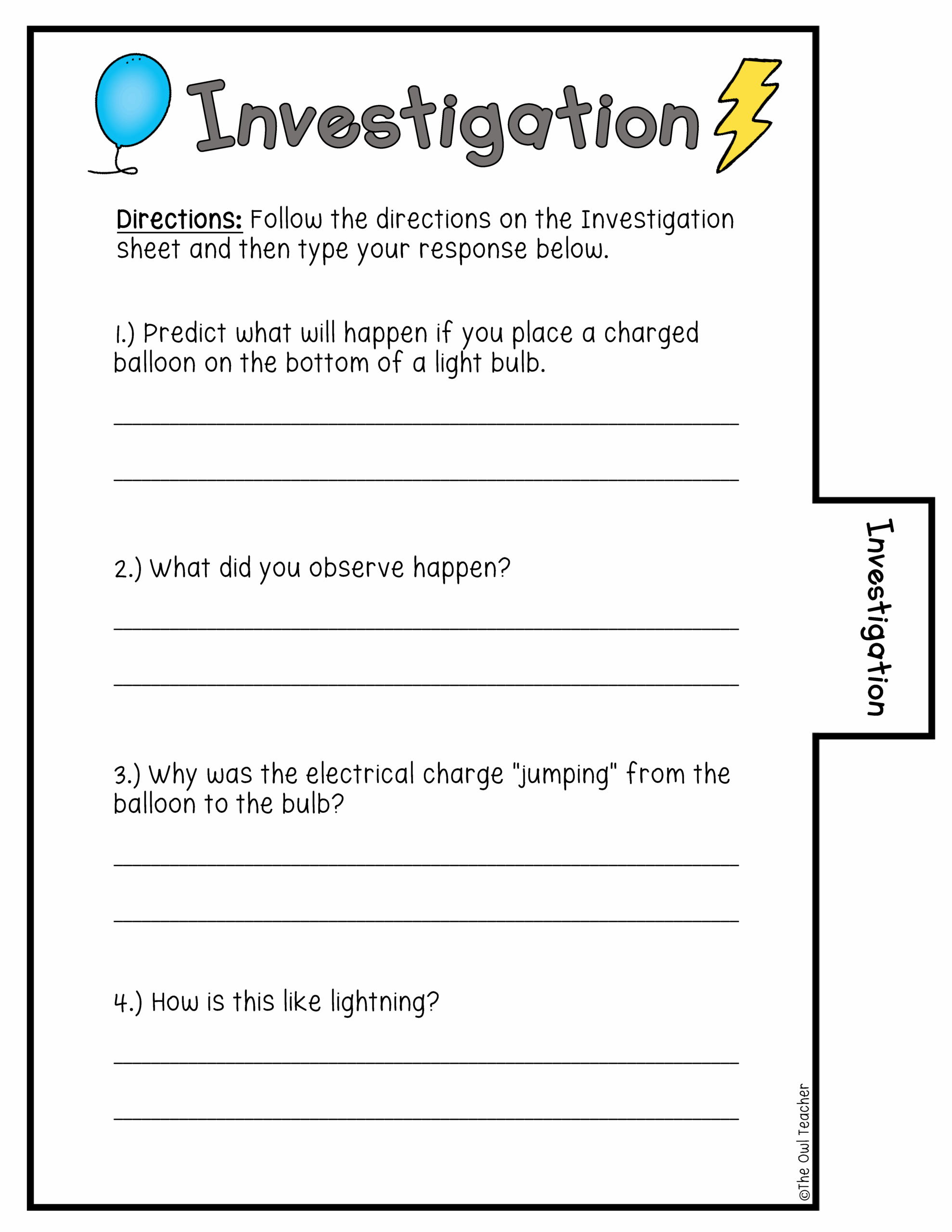 Static Electricity Reading Comprehension Worksheet