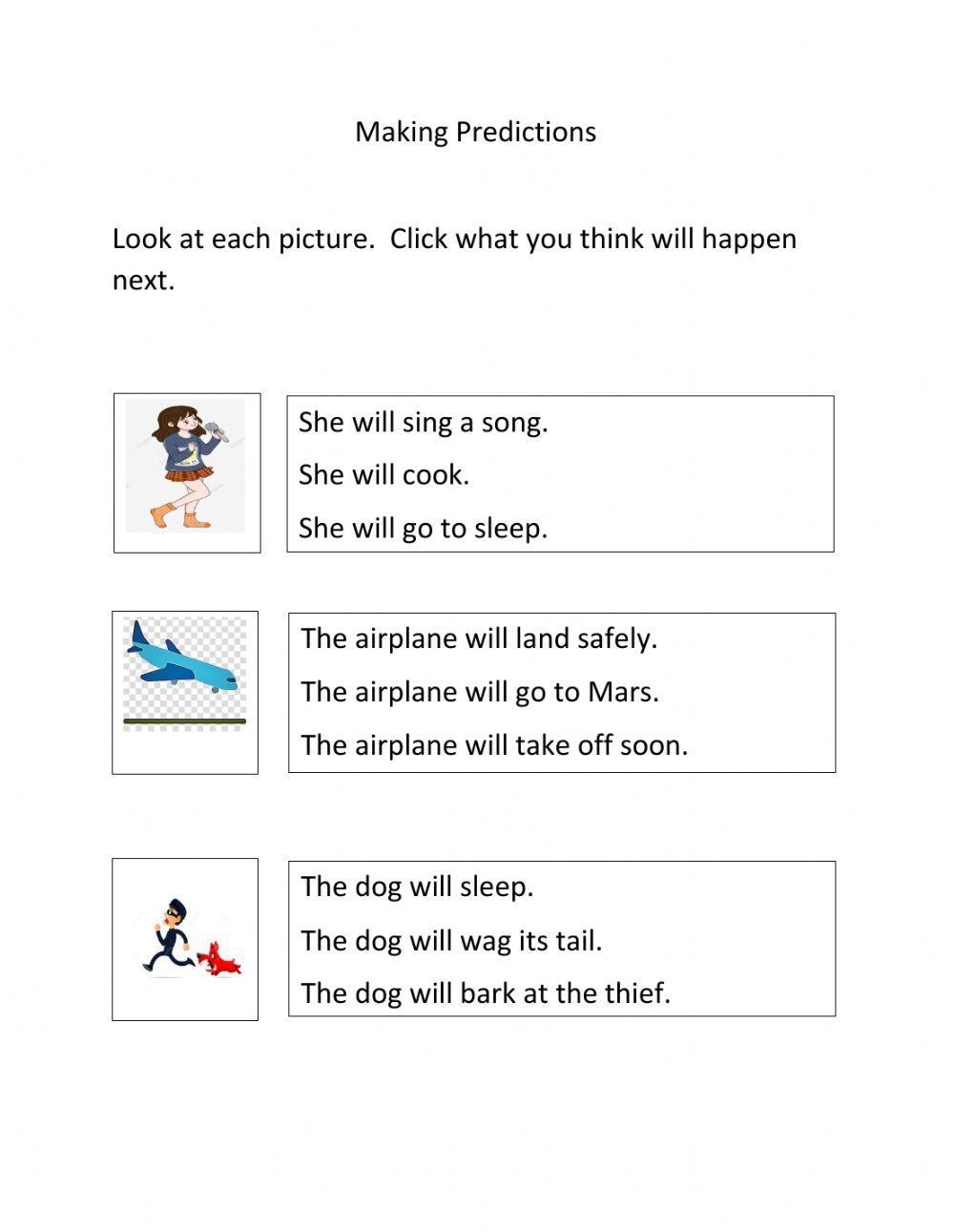 Story Prediction Reading Comprehension Worksheet Worksheets Library