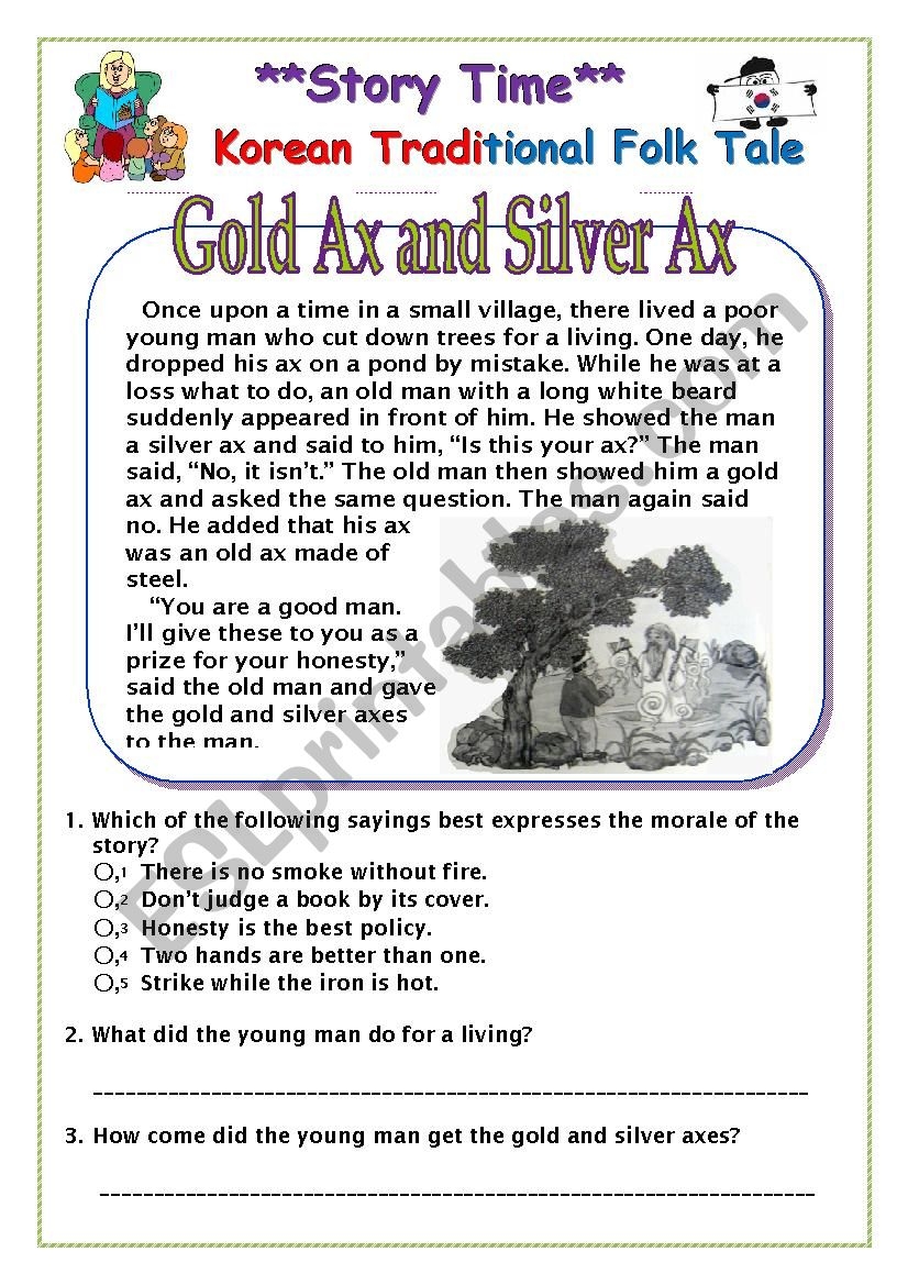 Folktale Reading Comprehension Worksheets Free
