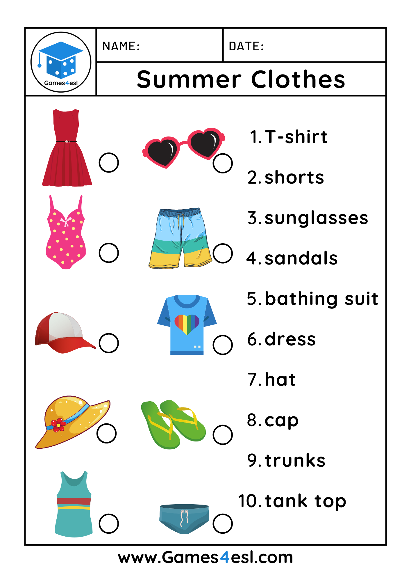 Reading Comprehension Worksheet About Clothes