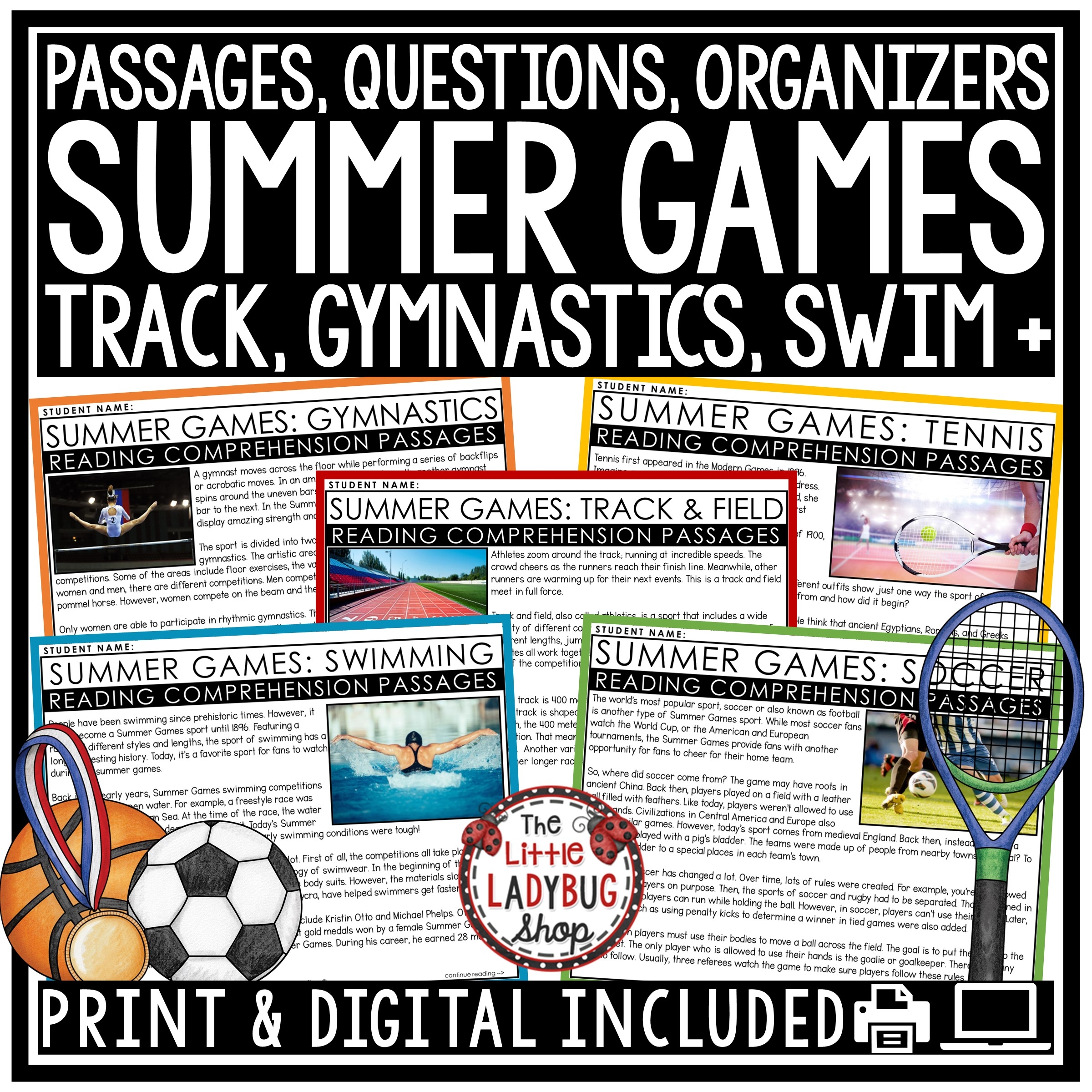 Summer Olympic Games Reading Comprehension Passages The Little Ladybug Shop