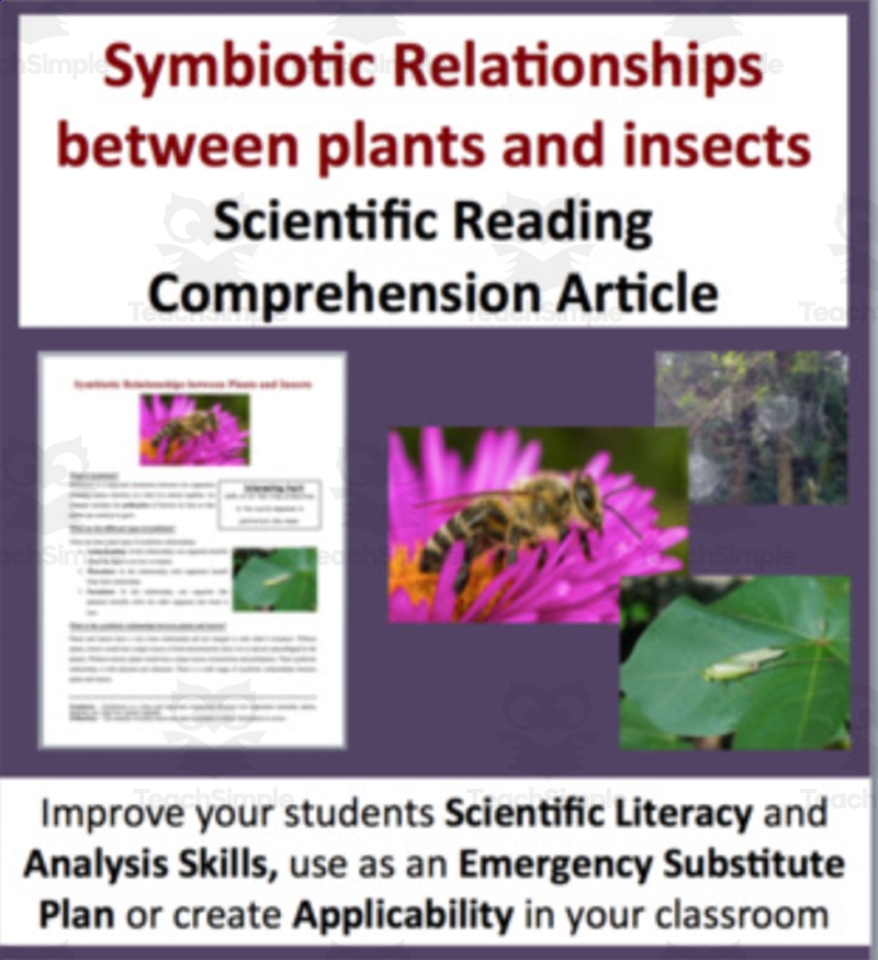 Symbiotic Relationships Reading Comprehension Article By Teach Simple