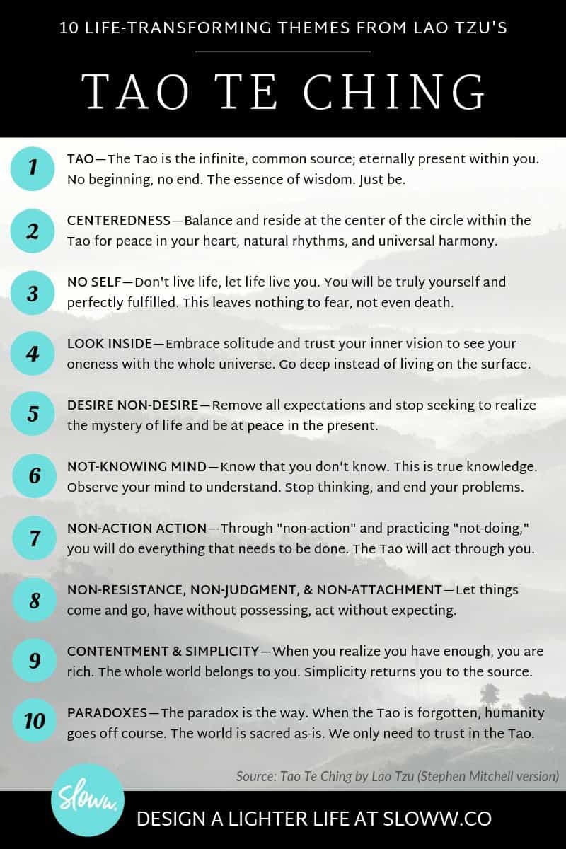 Tao Te Ching Summary 10 Deep Meanings U0026 25 Top Quotes Sloww