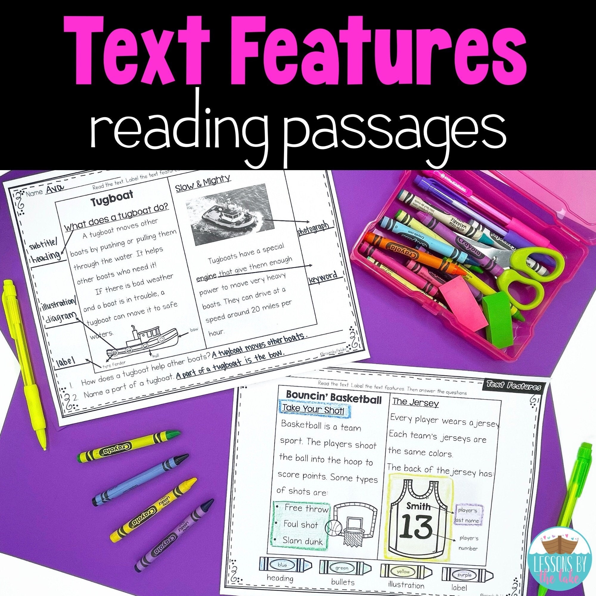 Text Features Reading Passages Nonfiction Worksheets U0026 Digital 