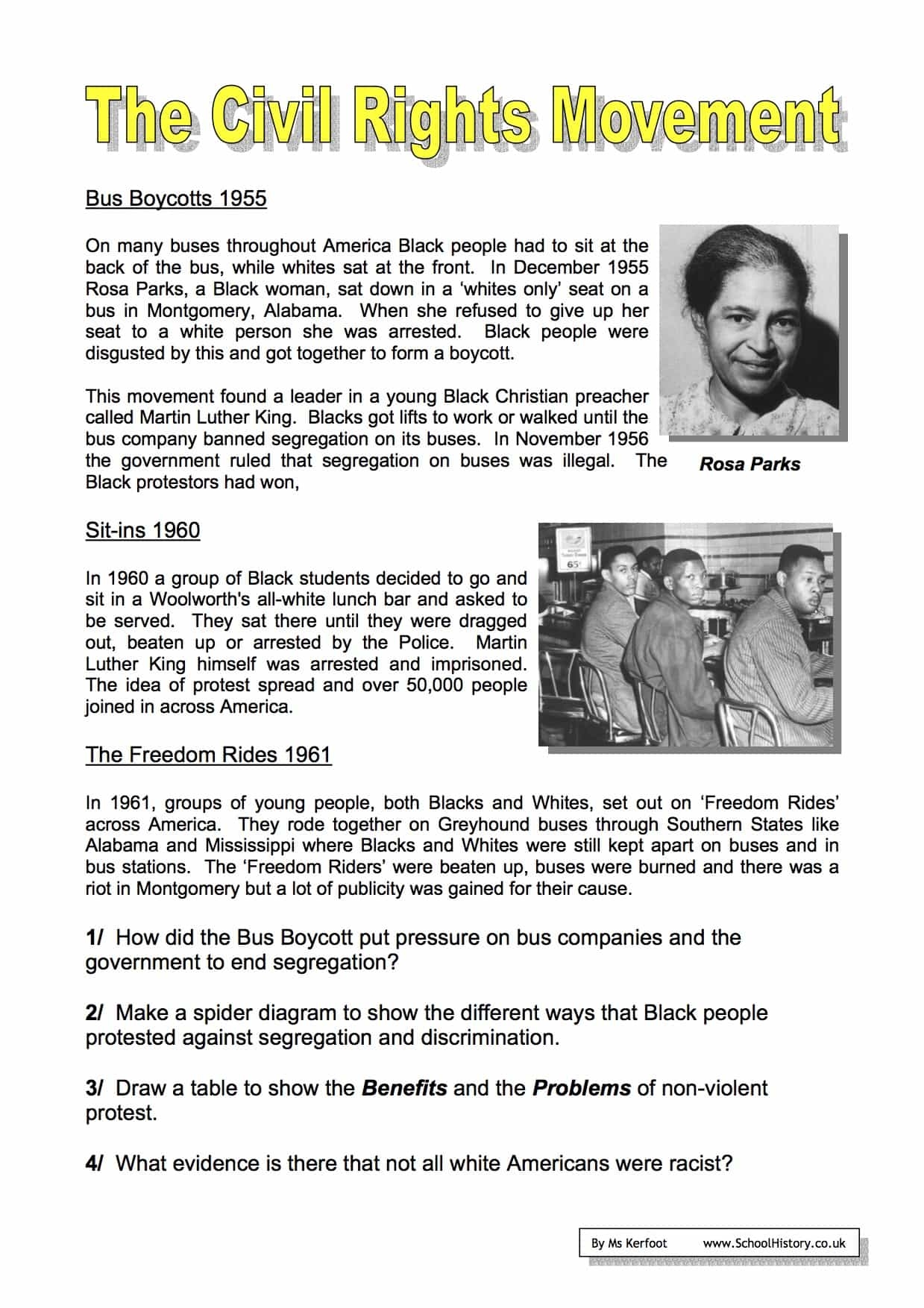 The Civil Rights Movement Worksheets Year 9 Free PDF Worksheets Library