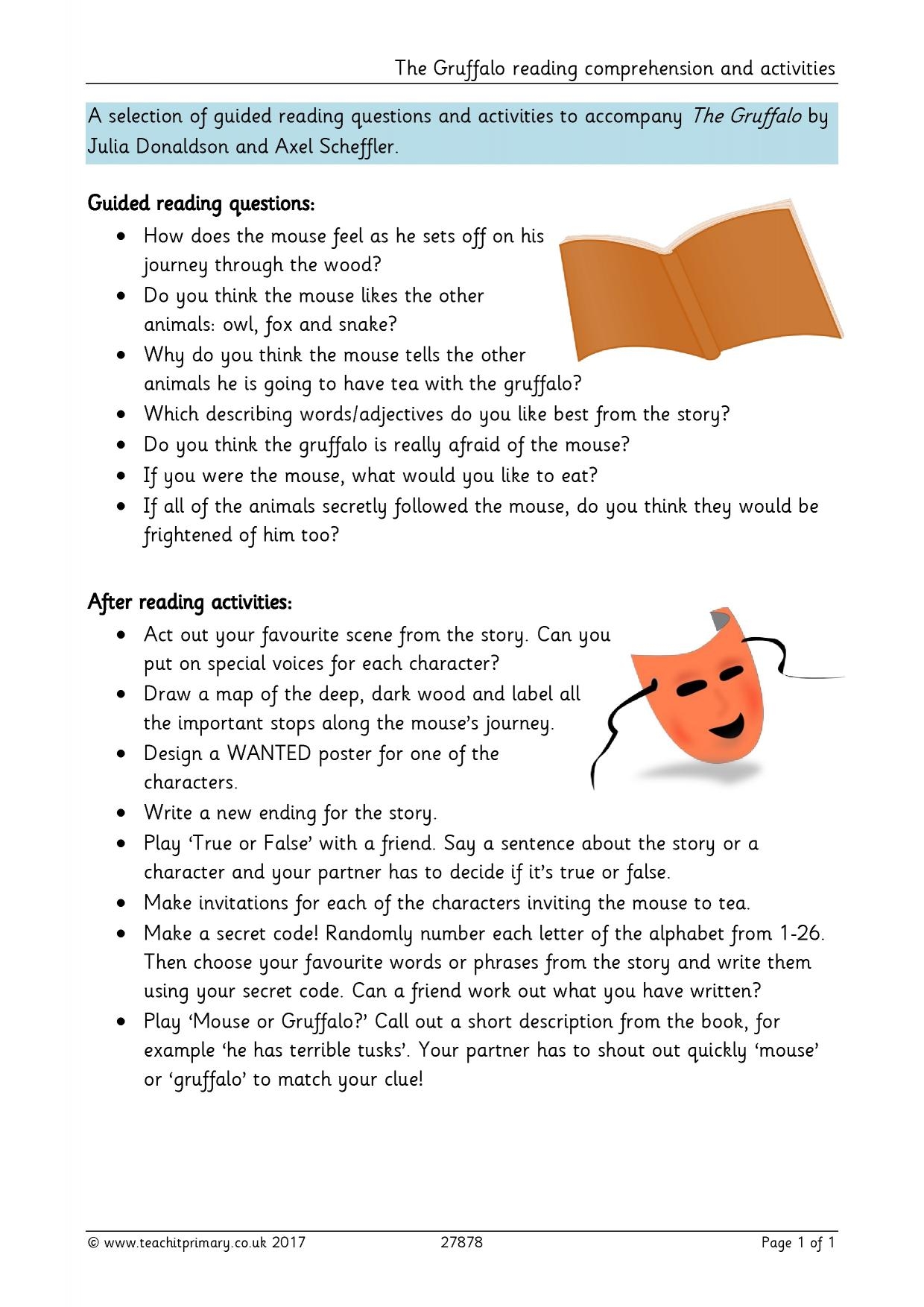 The Gruffalo Reading Comprehension And Activities