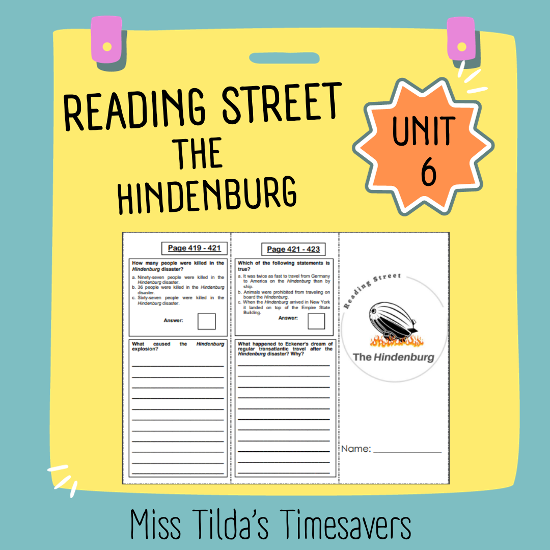 The Hindenburg 5th Grade Reading Street Made By Teachers