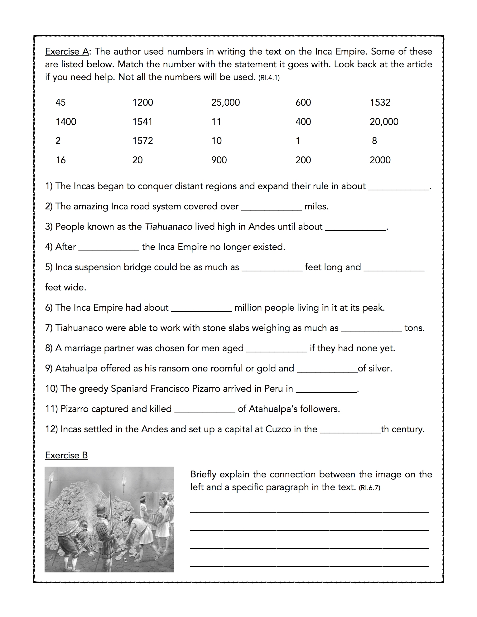 The Inca Empire Historical Passage And Assessment Classful