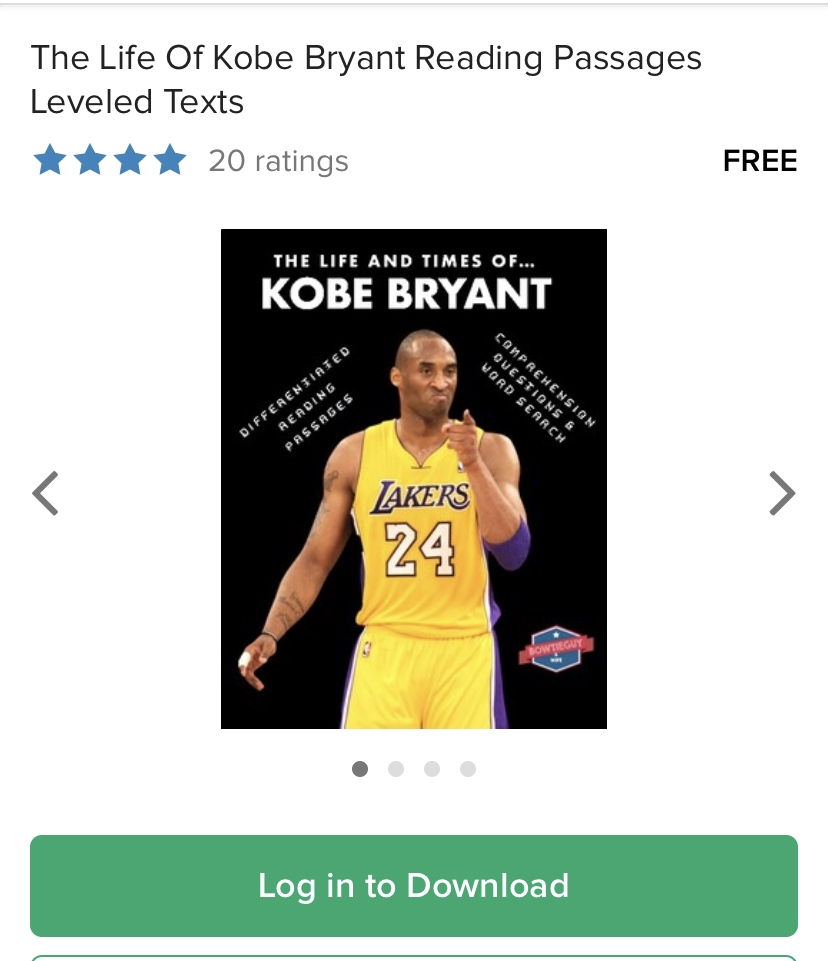 The Life Of Kobe Bryant Reading Passages Leveled Texts VIA Teachers Pay Teachers Tarcherlat