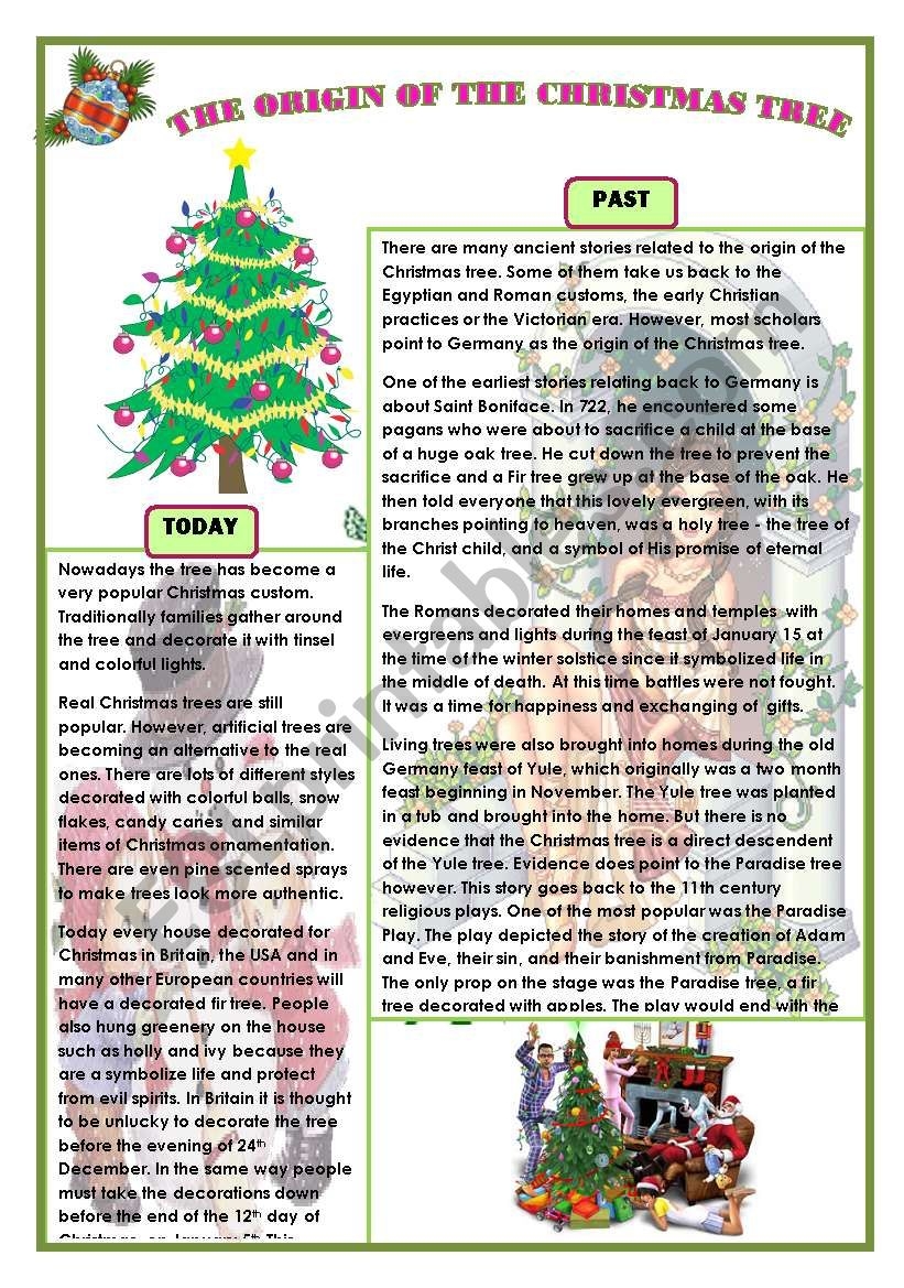 History Of Christmas Reading Comprehension Worksheets
