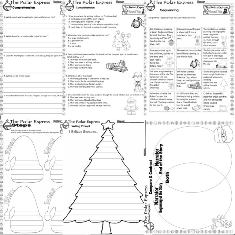 The Polar Express Christmas Read Aloud Book Companion Reading Comprehension Worksheets