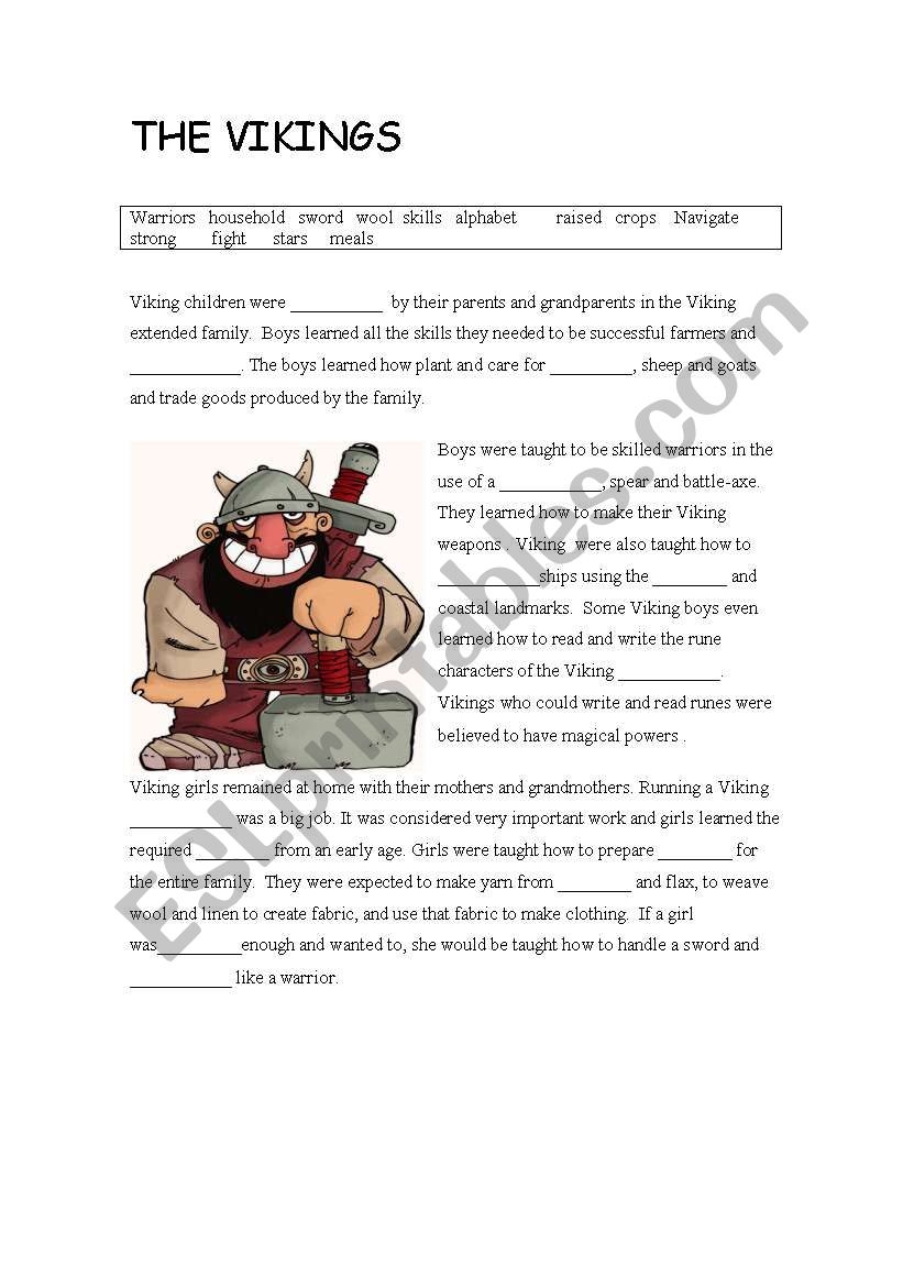 The Vikings ESL Worksheet By Laura Crespillo