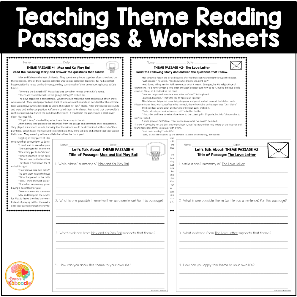 Theme Reading Passages Worksheets And Activities