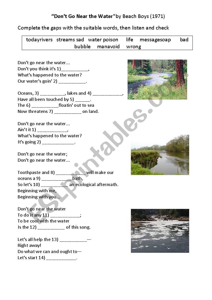 Water Pollution Reading Comprehension Worksheet Pdf