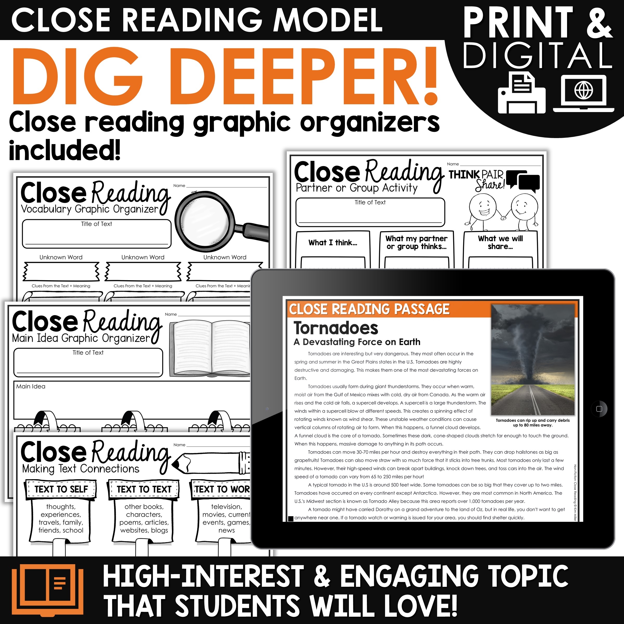 Tornadoes Natural Disasters Differentiated Close Reading 
