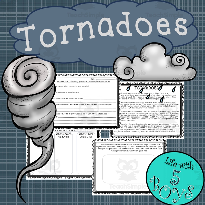 Tornadoes Reading Activity