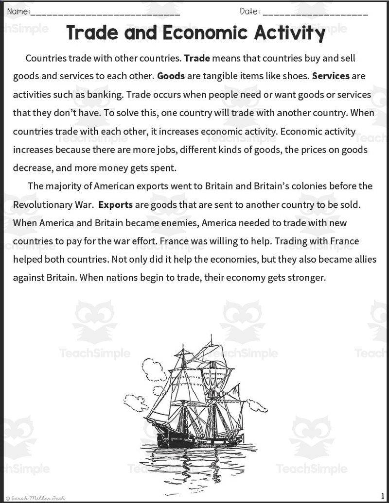 Trade Economic Activity Reading Packet