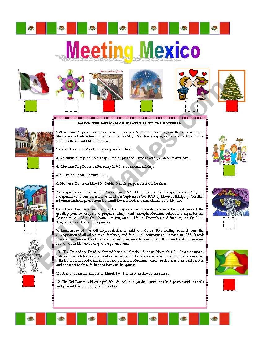 TRADITIONS IN MEXICO ESL Worksheet By Fortina99