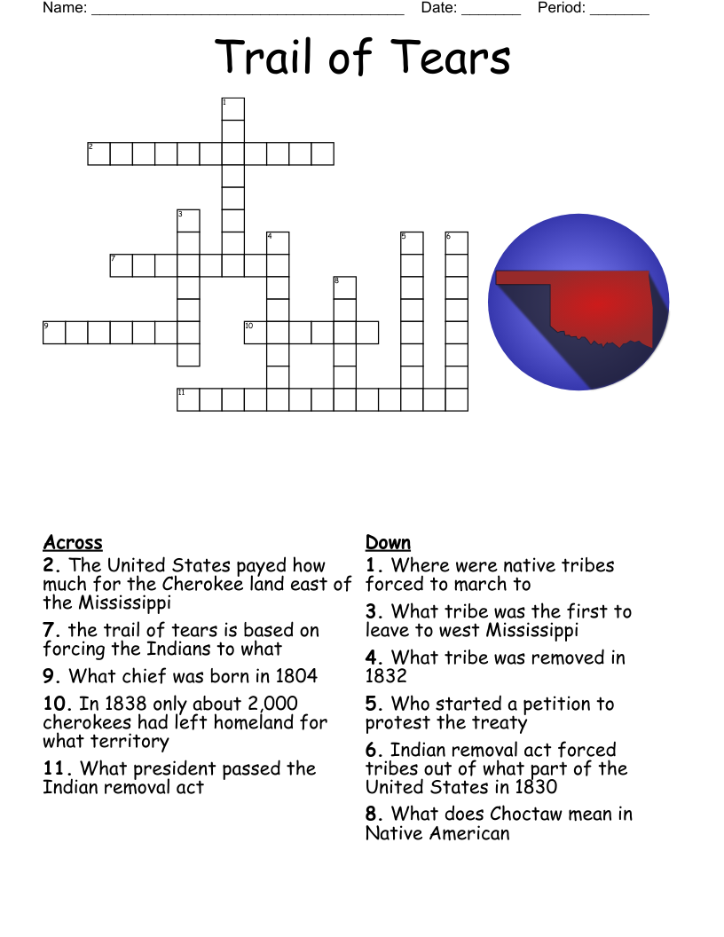 Trail Of Tears Reading Comprehension Passage Printable Worksheet Worksheets Library