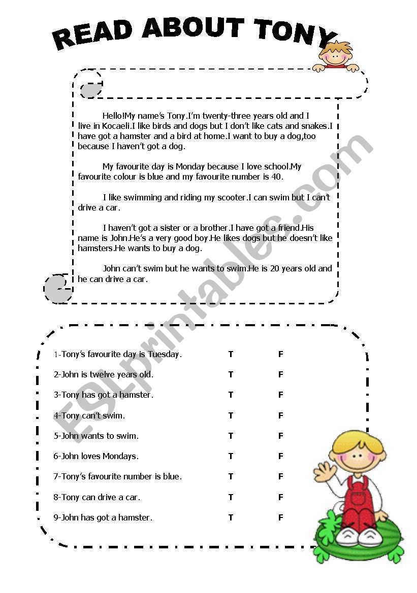 True Or False Reading Comprehension Worksheets