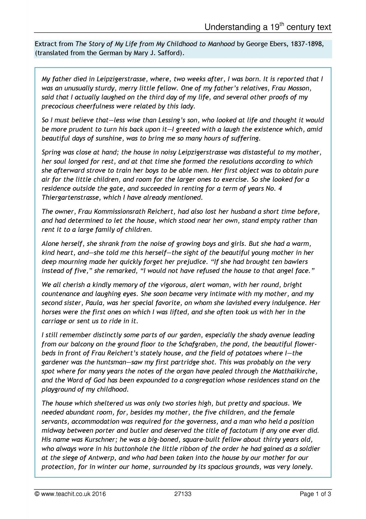 Ks4 Reading Comprehension Worksheets
