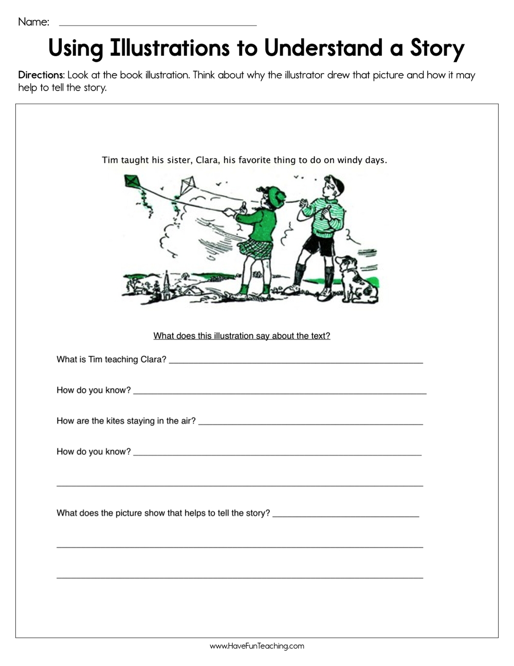 Using Illustrations To Understand A Story Worksheet Have Fun 