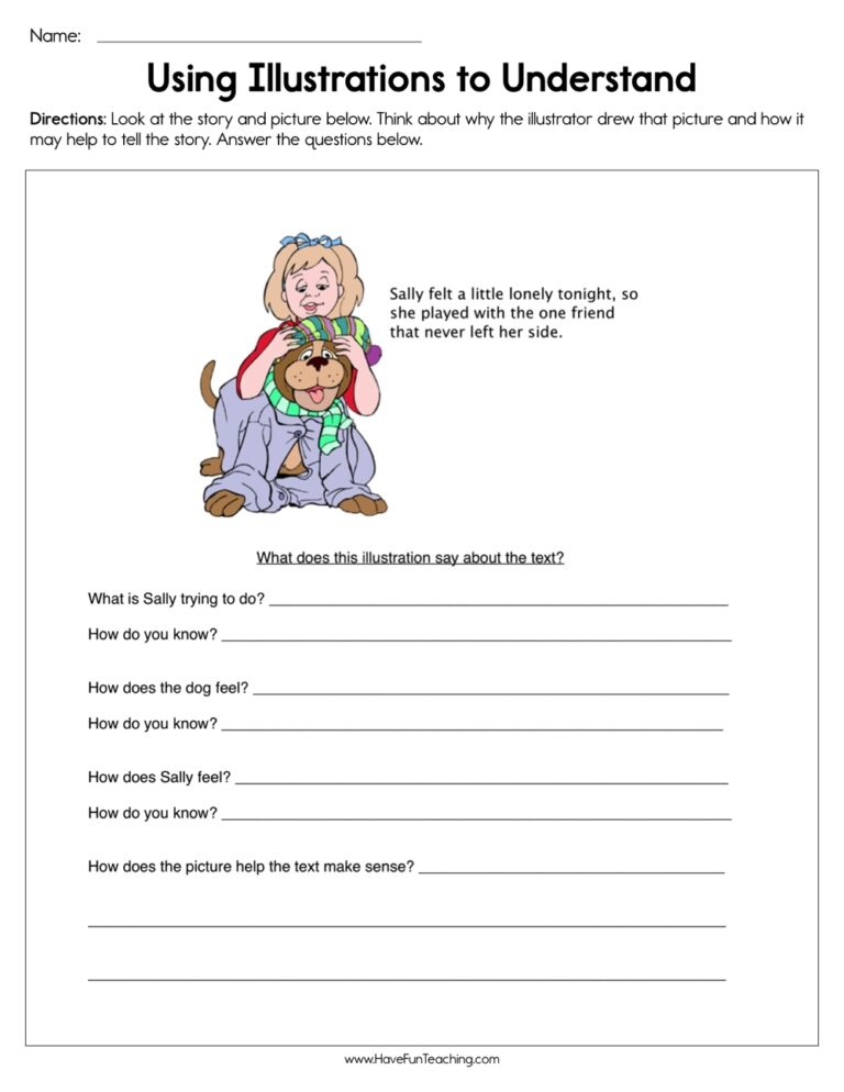 Using Illustrations To Understand Worksheet Have Fun Teaching