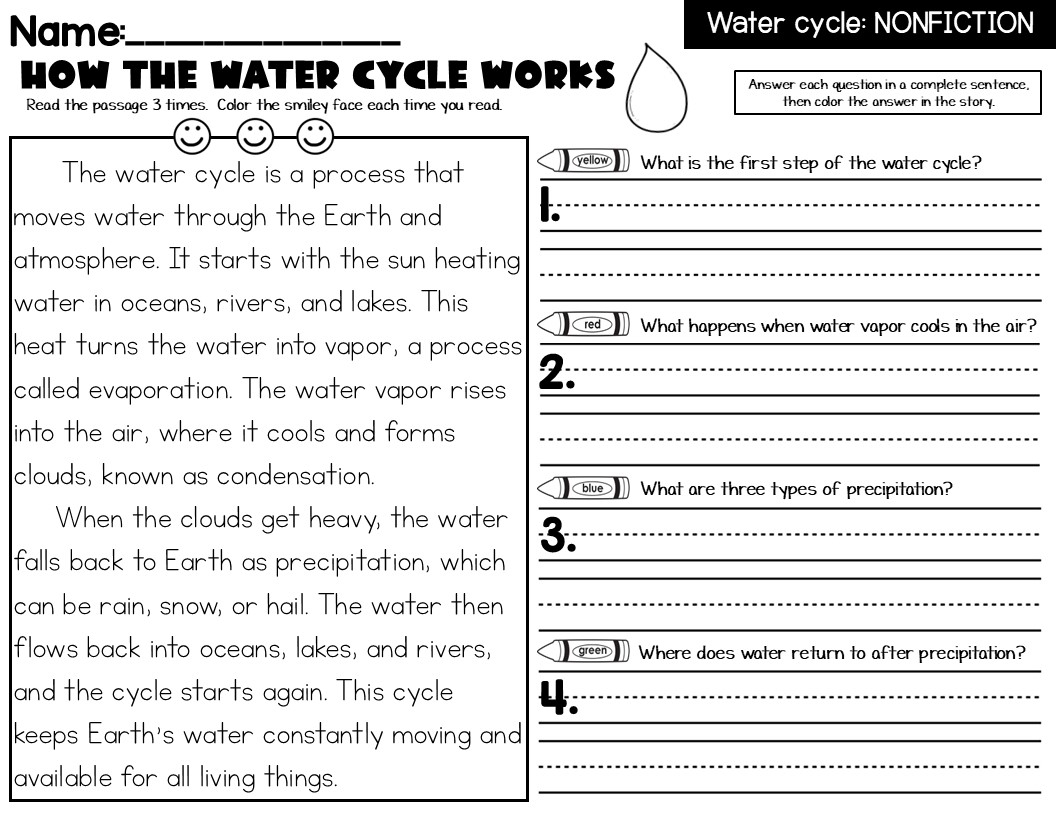 Informational Reading Comprehension Worksheets
