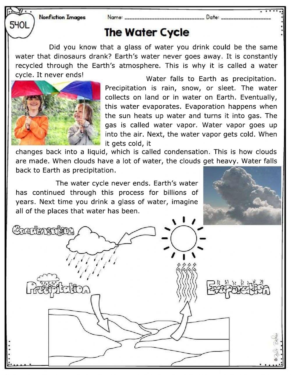 Water Cycle Speech Activity Live Worksheets Worksheets Library