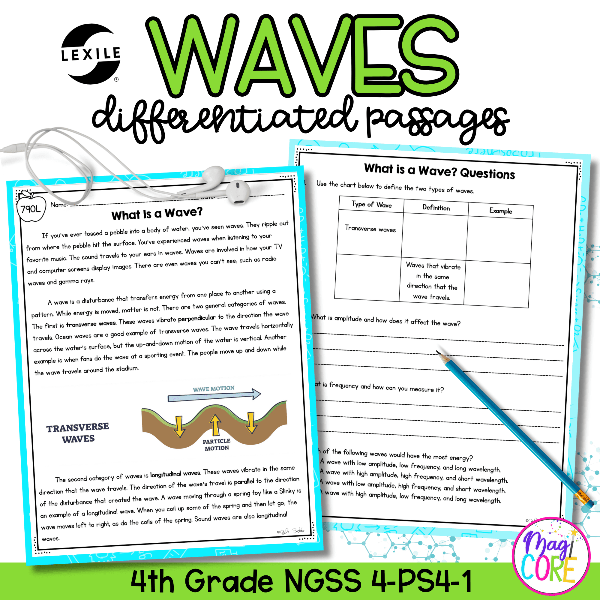 Waves NGSS 4 PS4 1 Science Differentiated Passages
