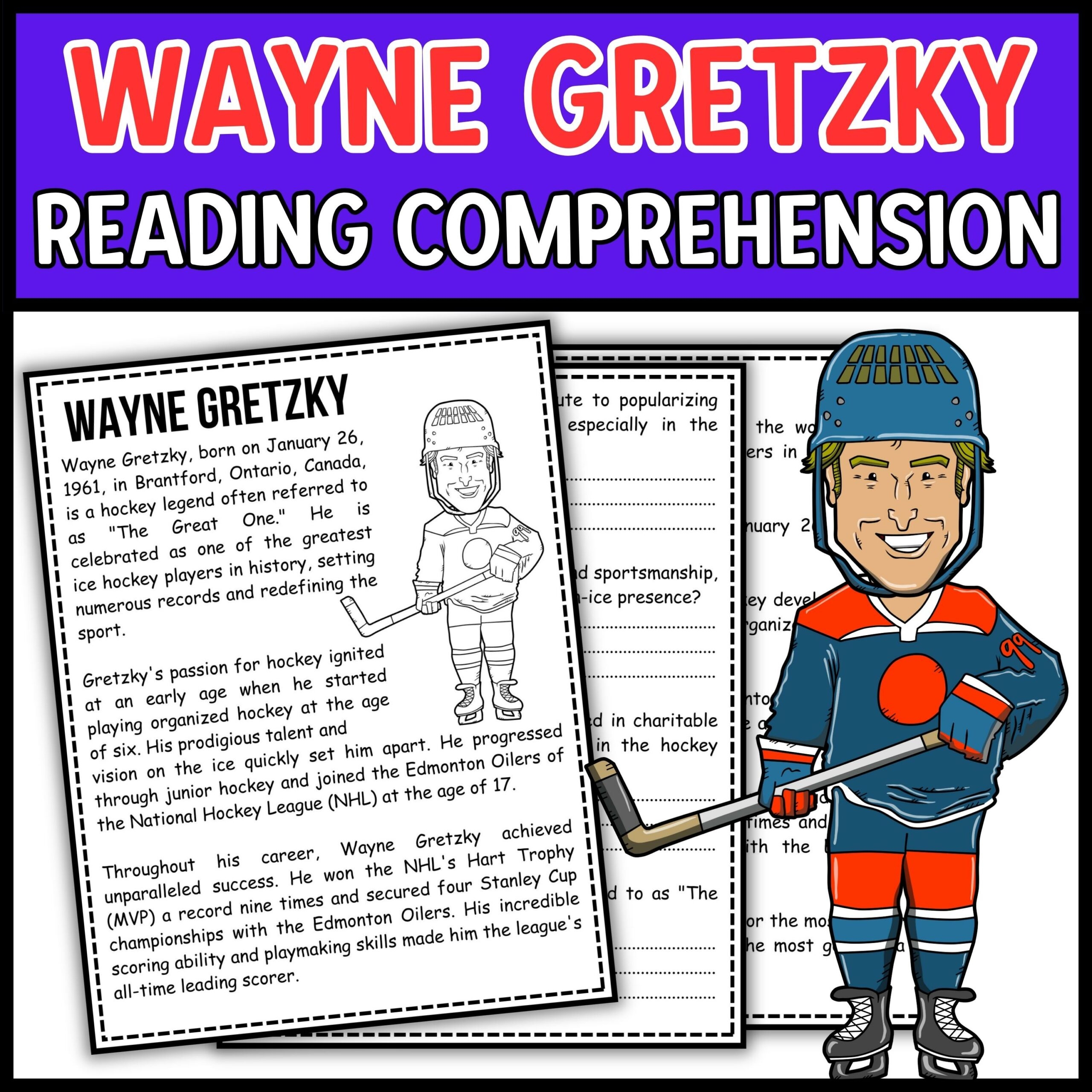 Wayne Gretzky Reading Comprehension Passage And Questions Made By Teachers
