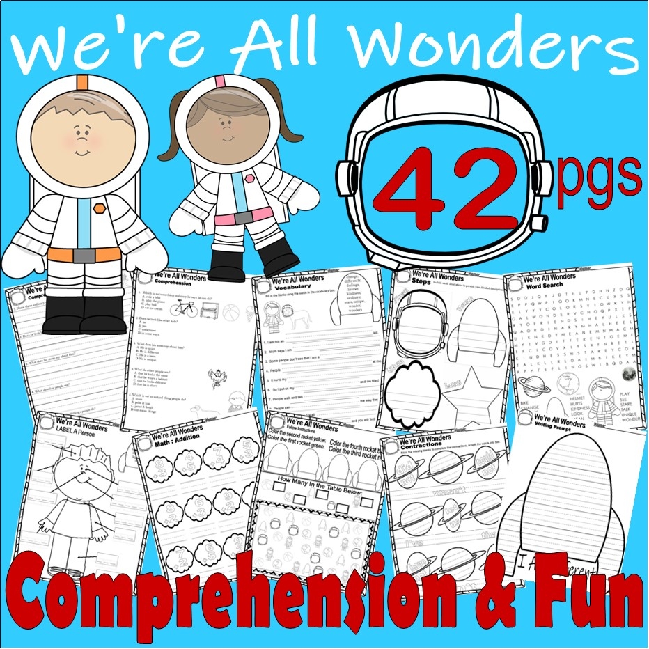 We re All Wonders Book Companion Reading Comprehension Worksheets Made By Teachers