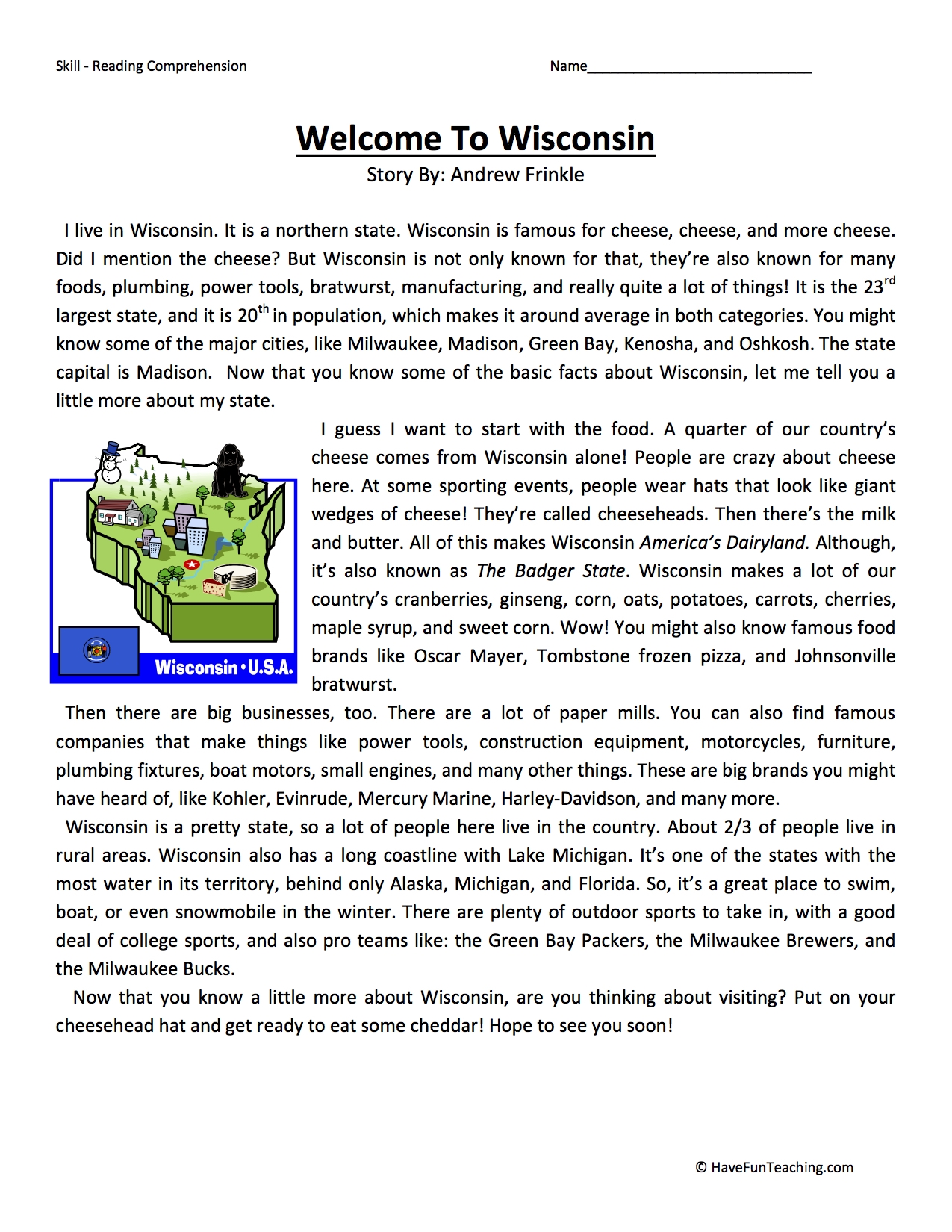Reading Comprehension 4th Grade Worksheets Free
