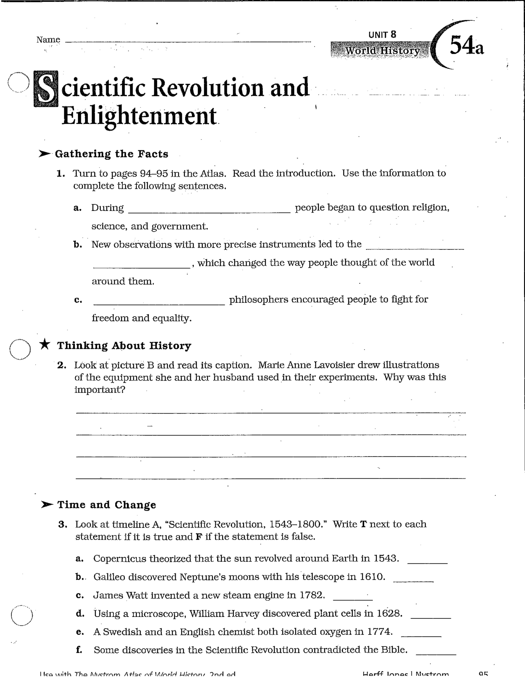 WHA54 Scientific Revolution And Enlightenment Scott Shoup Library Formative