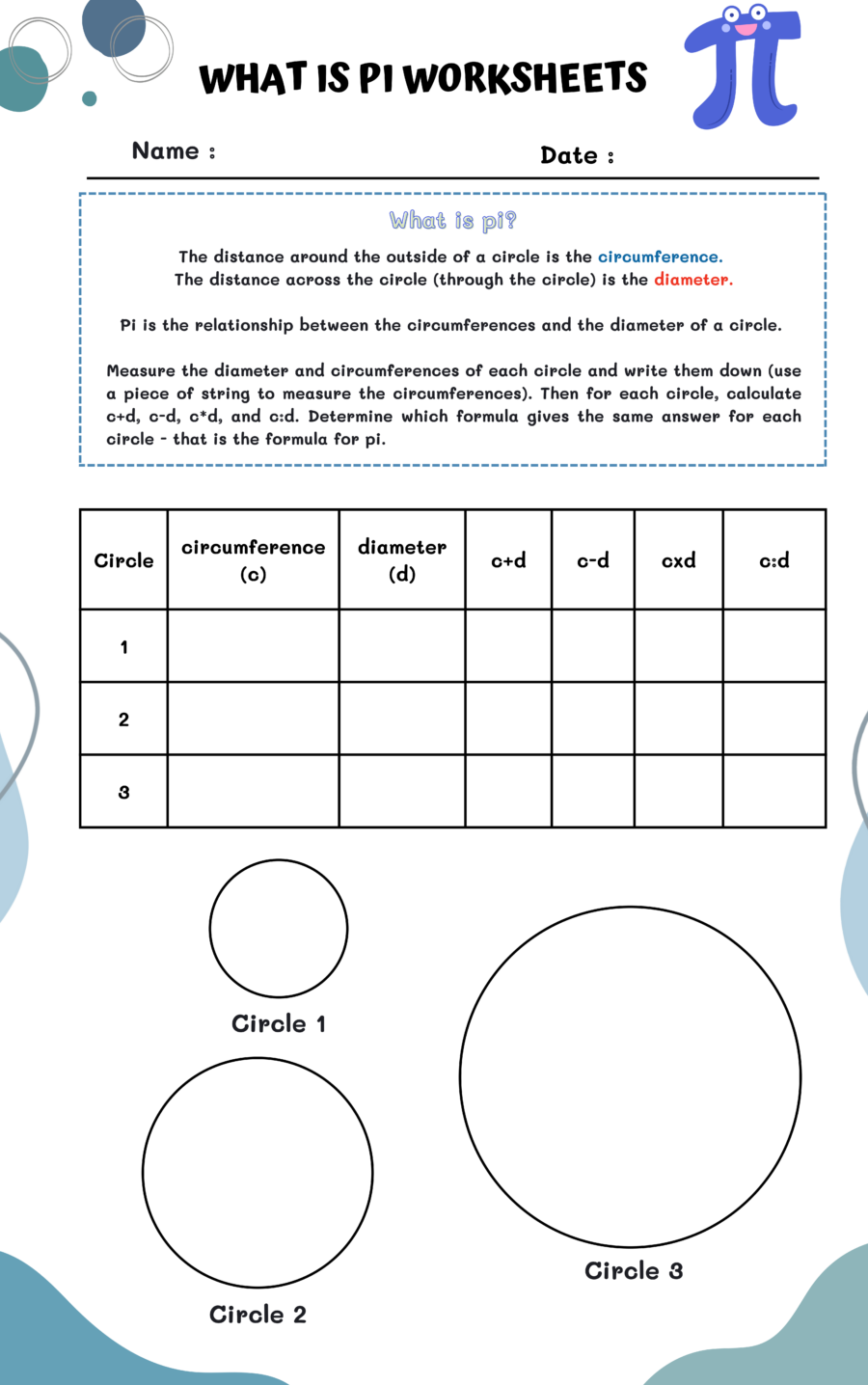 Pi Reading Comprehension Worksheet