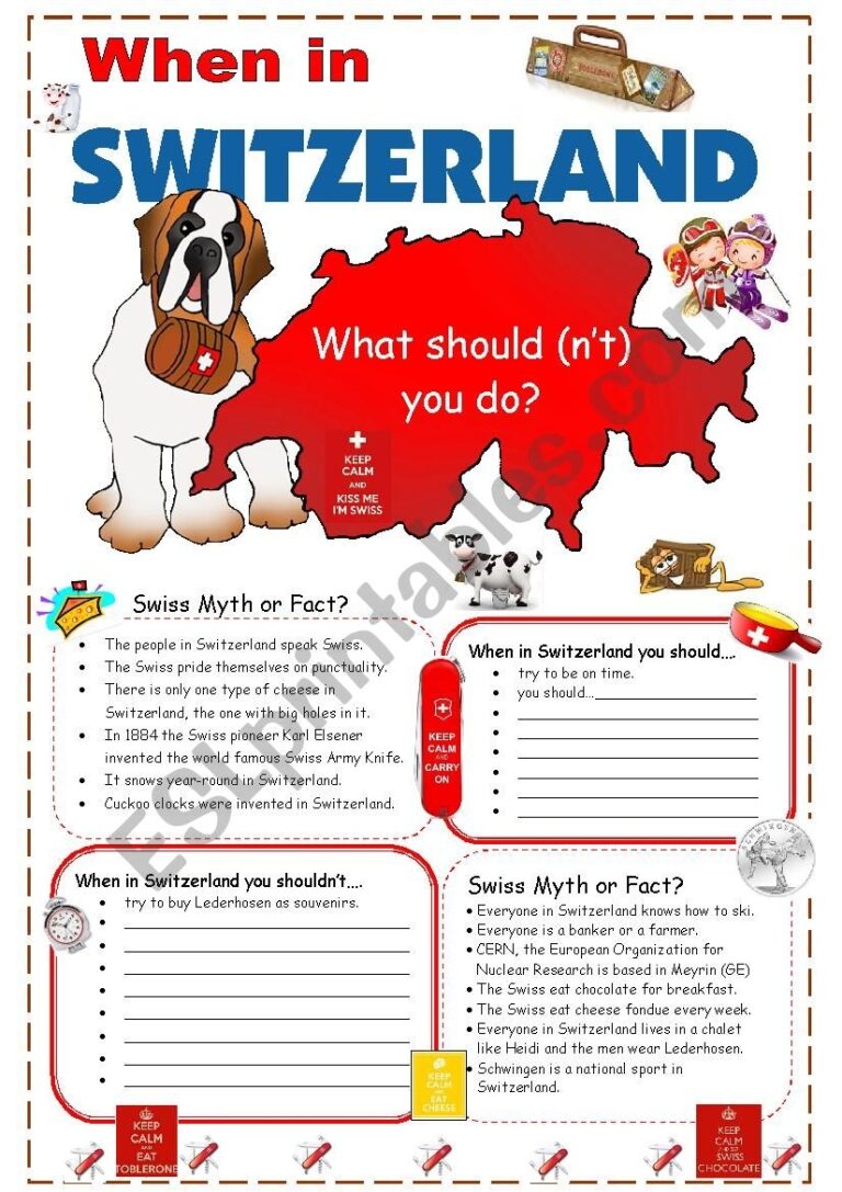 When In Switzerland ESL Worksheet By Santa Fe