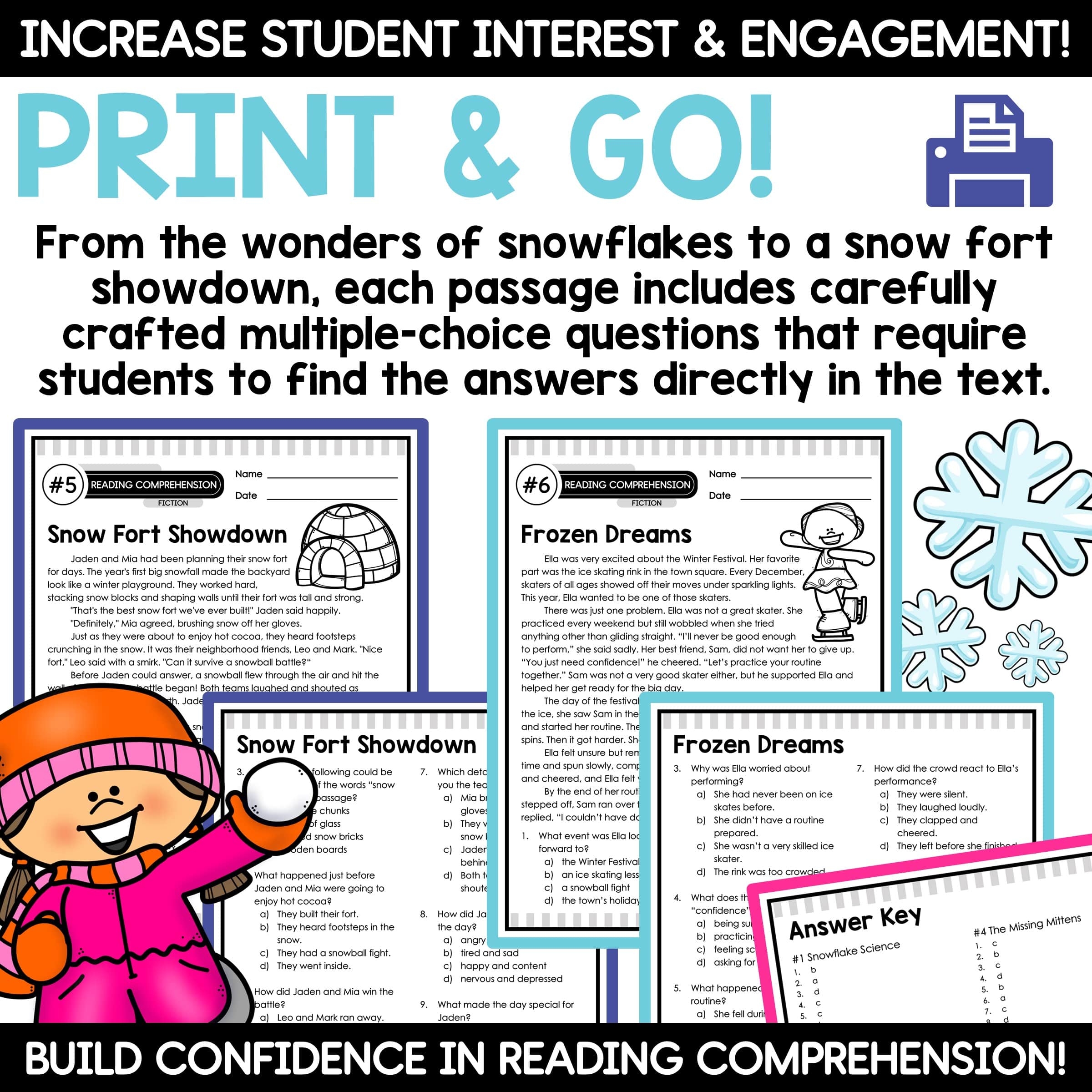 Winter Reading Comprehension Passages And Questions Winter Reading Activities A Love Of Teaching Kim Miller