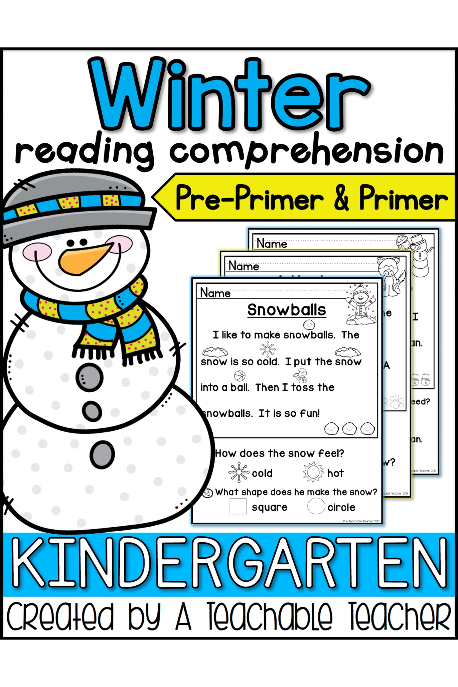 Winter Reading Comprehension Pre Primer And Primer 